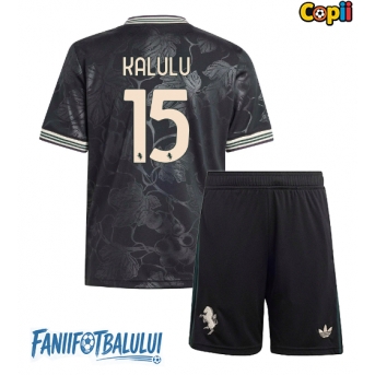 Juventus Pierre Kalulu #15 Echipament de Fotbal Replică 2025-26 Copii Treilea (+ Șorturi)